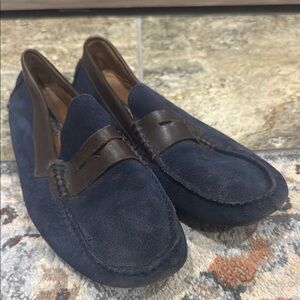 Men's Blue Suede Loafers
